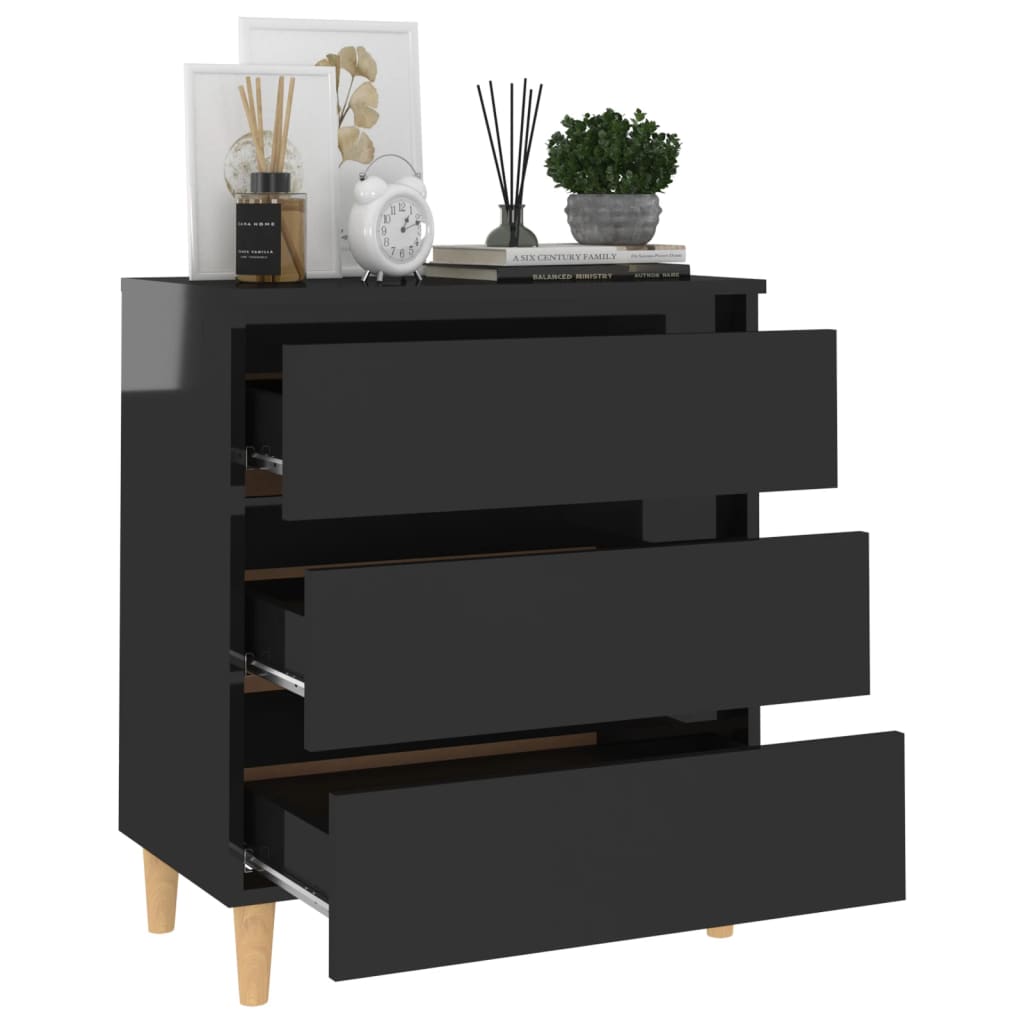 Sideboard Hochglanz-Schwarz 60x35x69 cm Holzwerkstoff