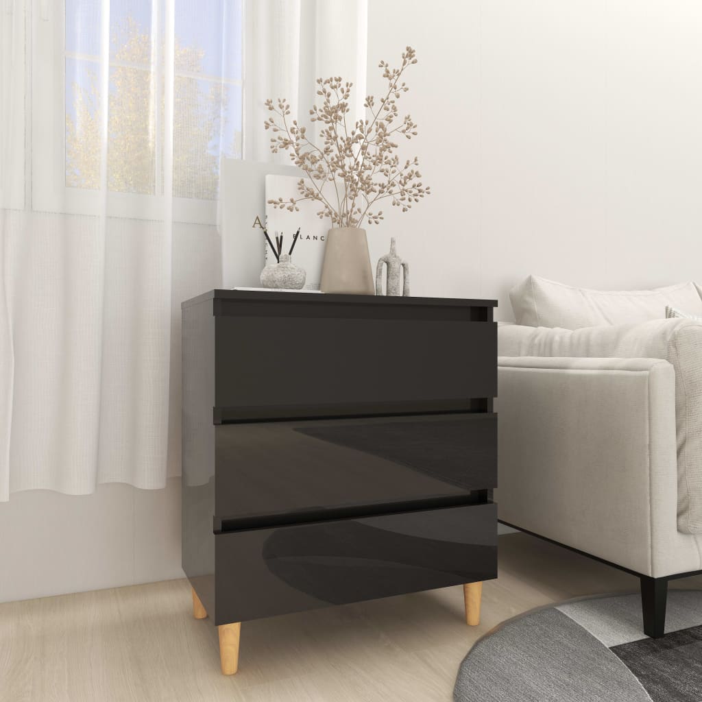 Sideboard Hochglanz-Schwarz 60x35x69 cm Holzwerkstoff