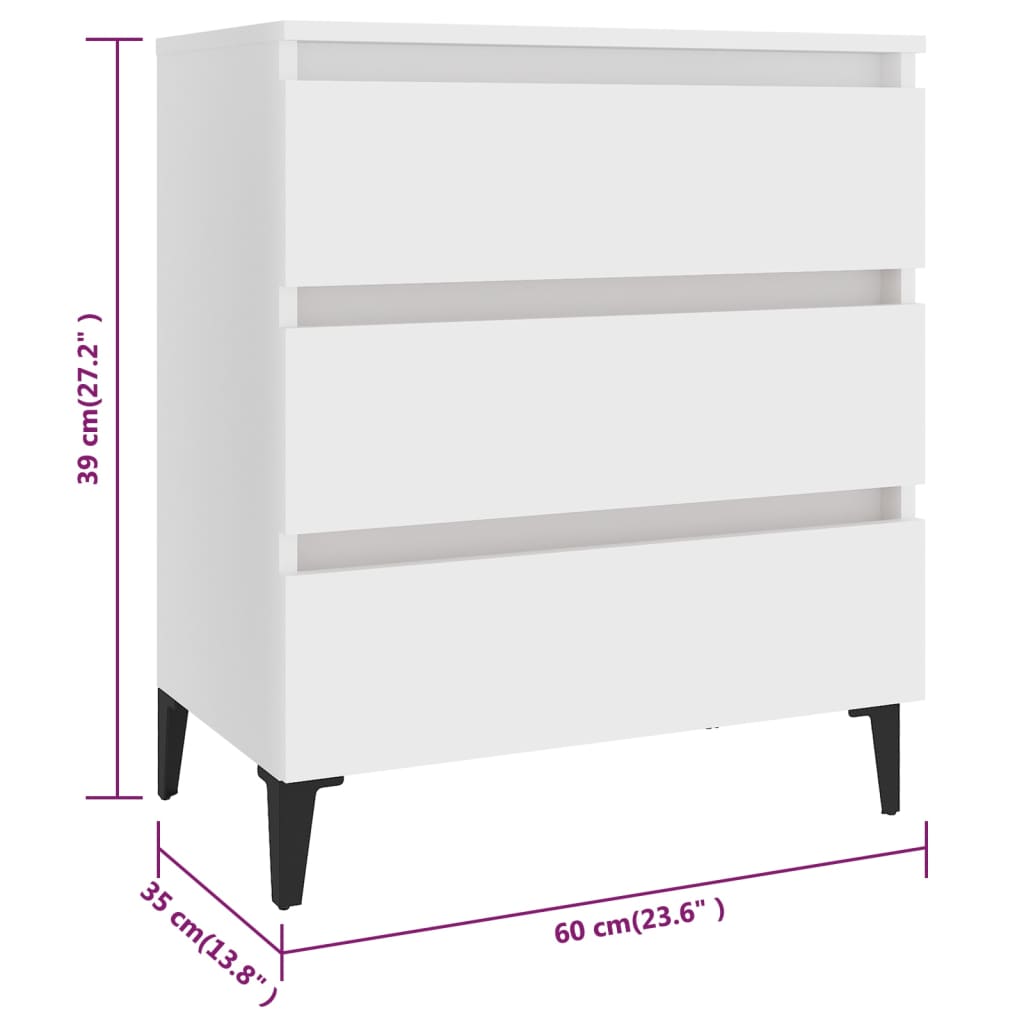 Sideboard Weiß 60x35x69 cm Holzwerkstoff