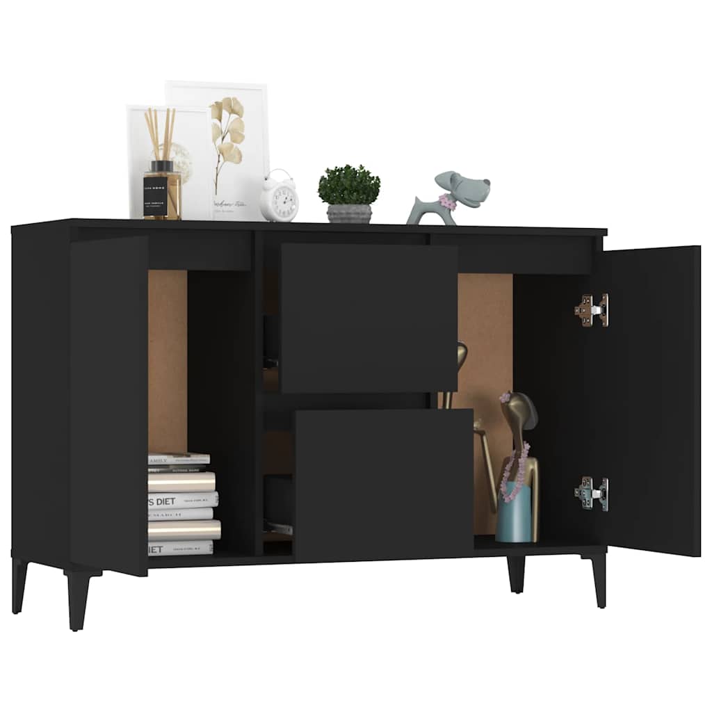 Sideboard Schwarz 102x35x70 cm Holzwerkstoff