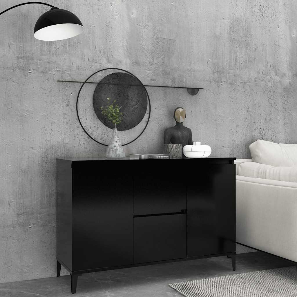 Sideboard Schwarz 102x35x70 cm Holzwerkstoff