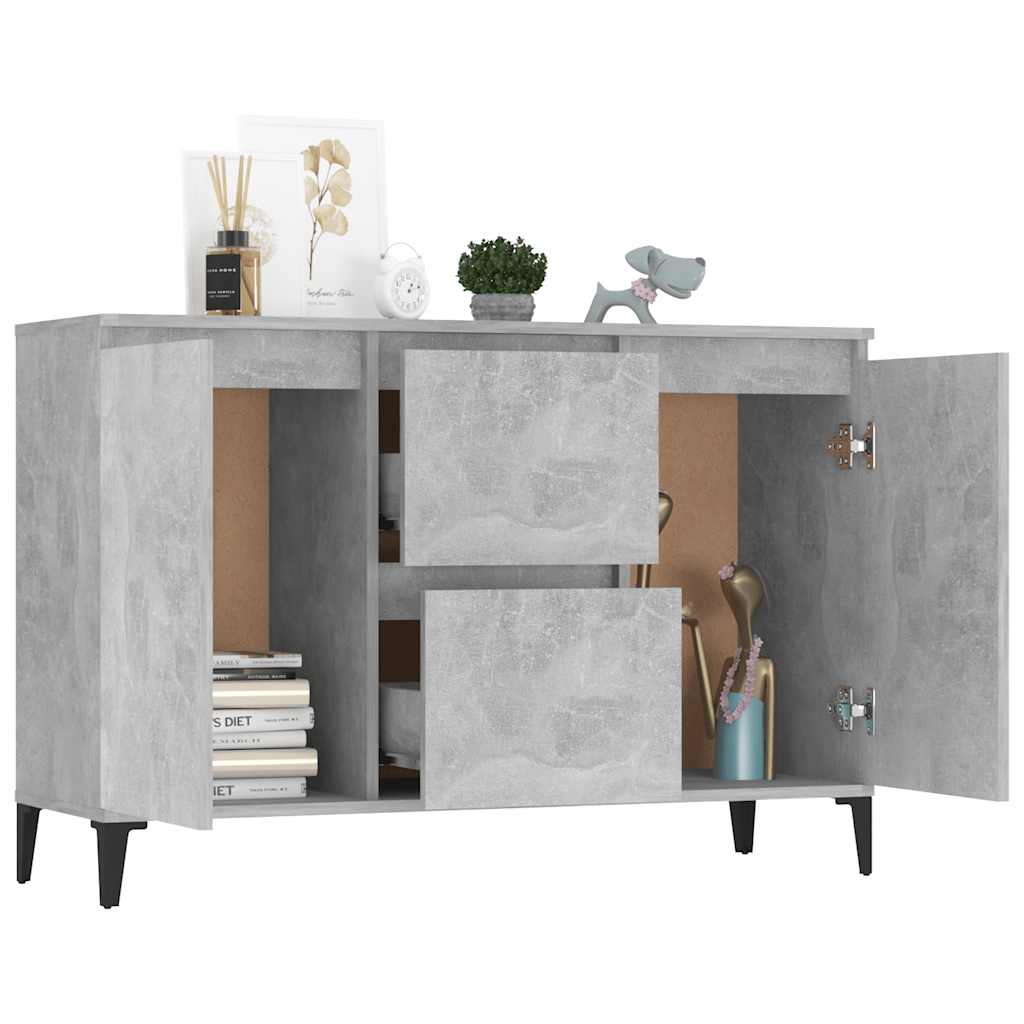 Sideboard Betongrau 102x35x70 cm Holzwerkstoff