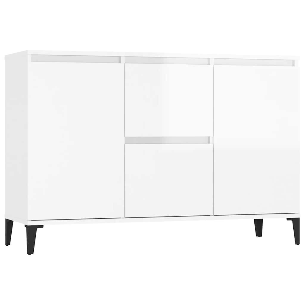 Sideboard Hochglanz-Weiß 102x35x70 cm Holzwerkstoff