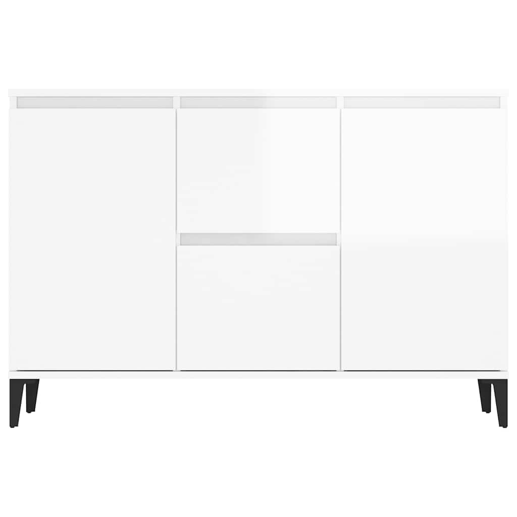 Sideboard Hochglanz-Weiß 102x35x70 cm Holzwerkstoff