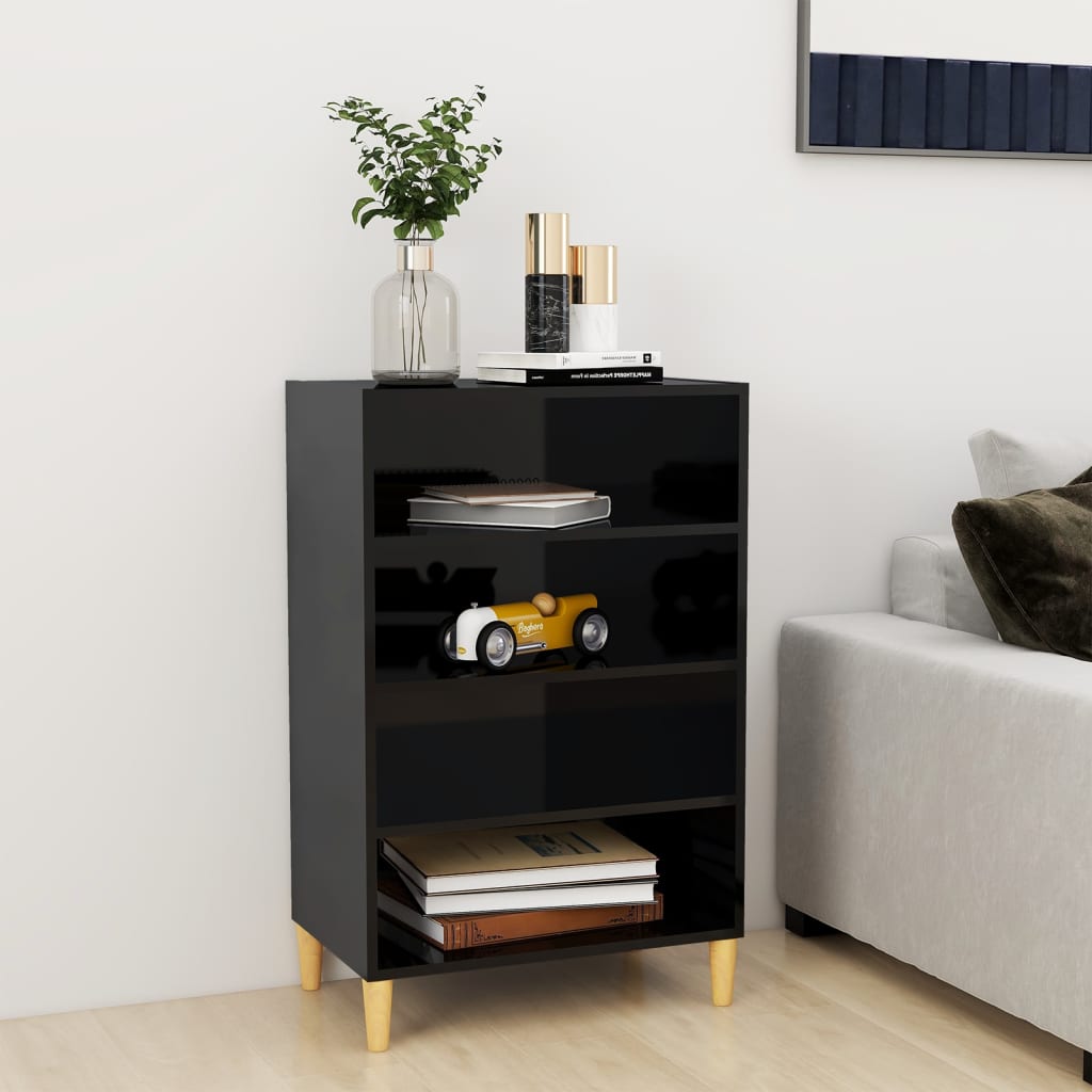 Sideboard Hochglanz-Schwarz 57x35x90 cm Holzwerkstoff