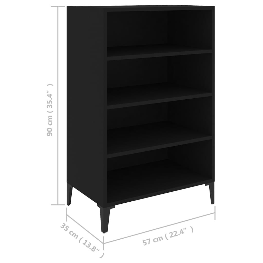 Sideboard Schwarz 57x35x90 cm Holzwerkstoff