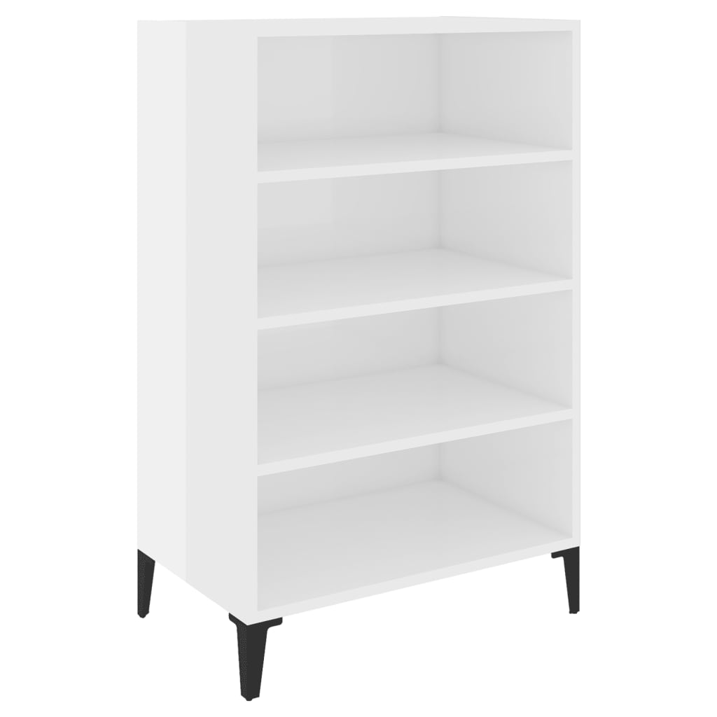 Sideboard Hochglanz-Weiß 57x35x90 cm Holzwerkstoff
