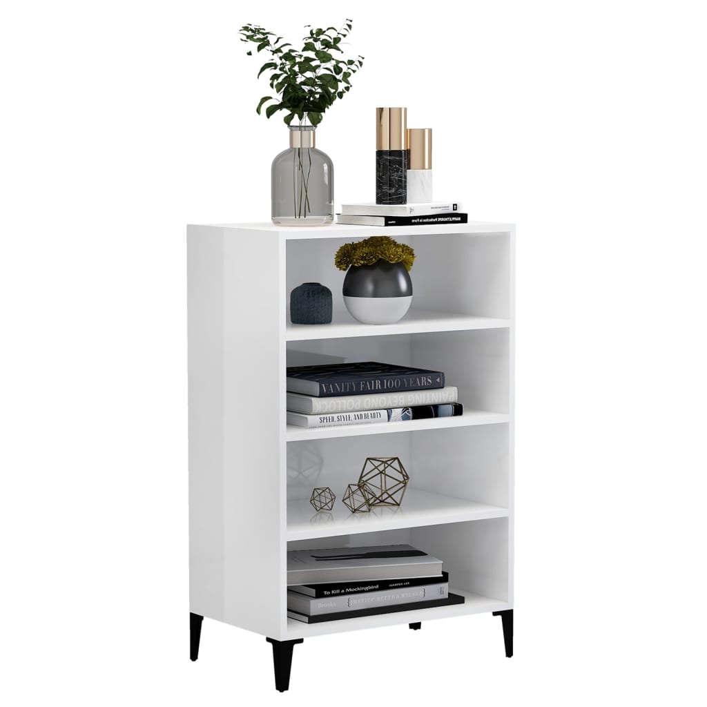 Sideboard Hochglanz-Weiß 57x35x90 cm Holzwerkstoff