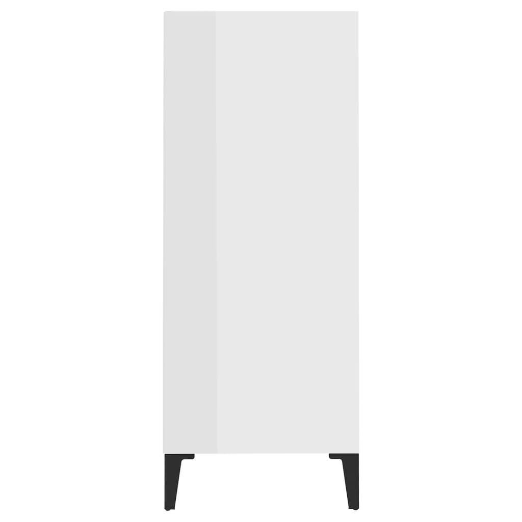 Sideboard Hochglanz-Weiß 57x35x90 cm Holzwerkstoff