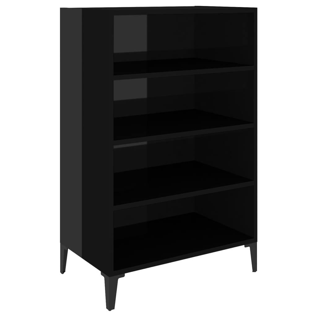 Sideboard Hochglanz-Schwarz 57x35x90 cm Holzwerkstoff