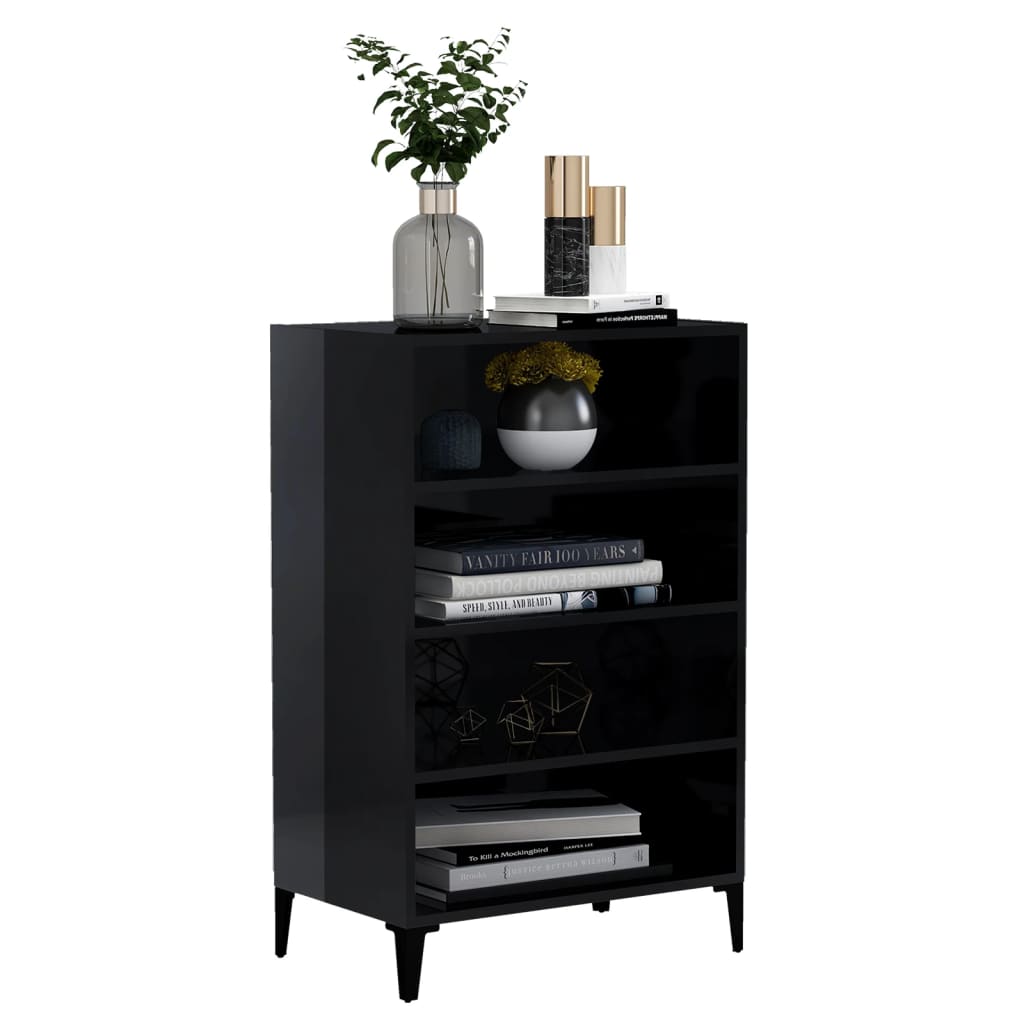 Sideboard Hochglanz-Schwarz 57x35x90 cm Holzwerkstoff