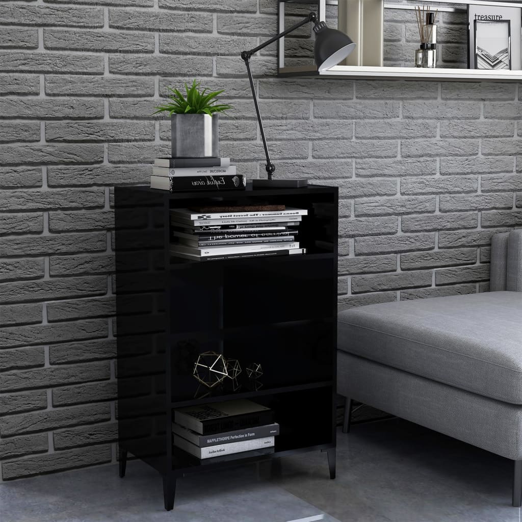 Sideboard Hochglanz-Schwarz 57x35x90 cm Holzwerkstoff