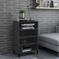 Sideboard Hochglanz-Grau 57x35x90 cm Holzwerkstoff