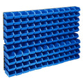 128-tlg. Behälter-Set für Kleinteile mit Wandplatten Blau
