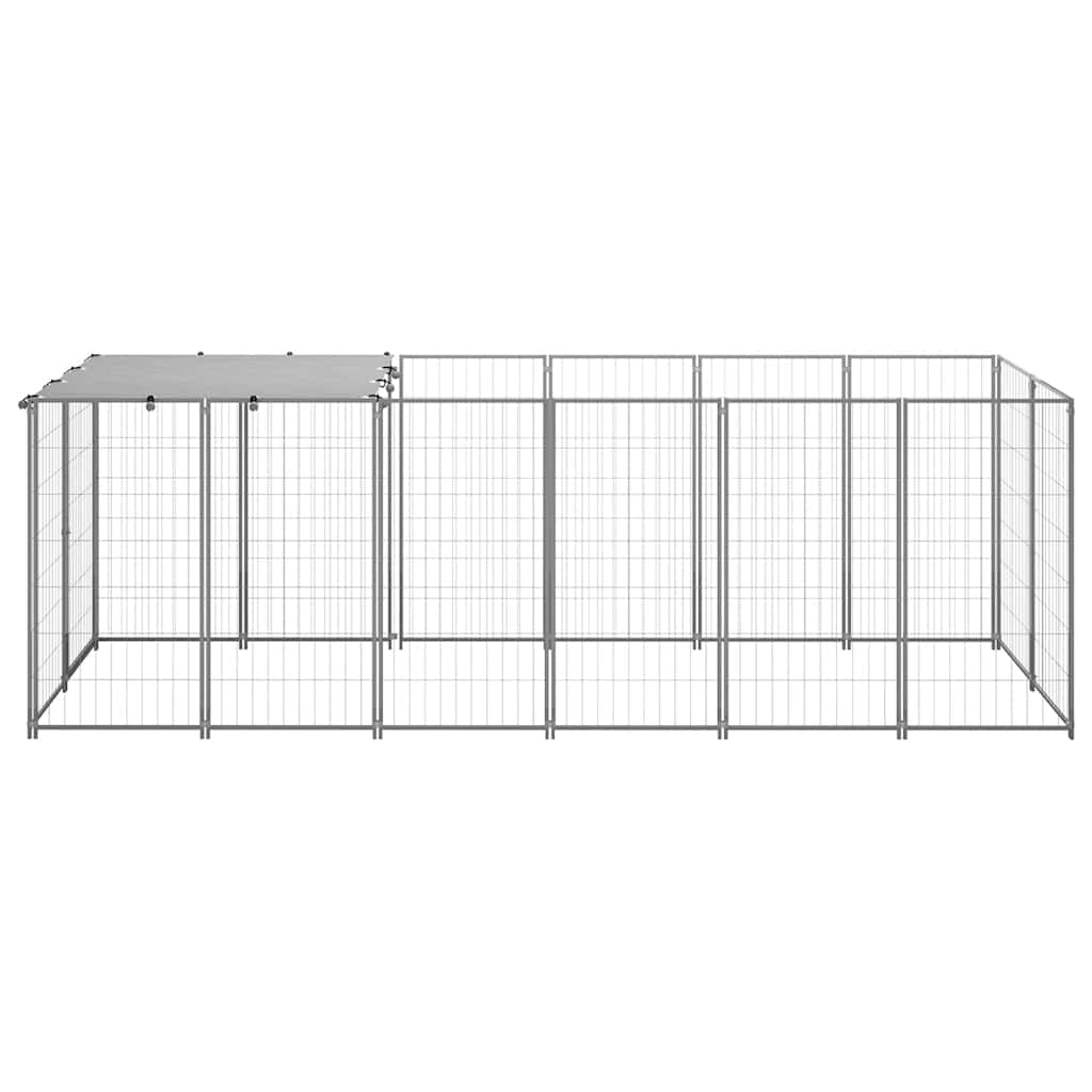 Hundezwinger Silbern 330x110x110 cm Stahl