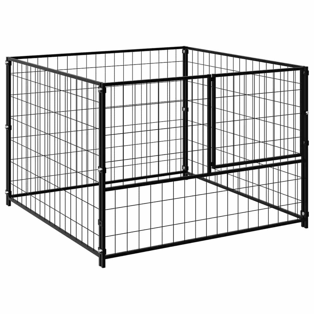 Hundezwinger Schwarz 100x100x70 cm Stahl