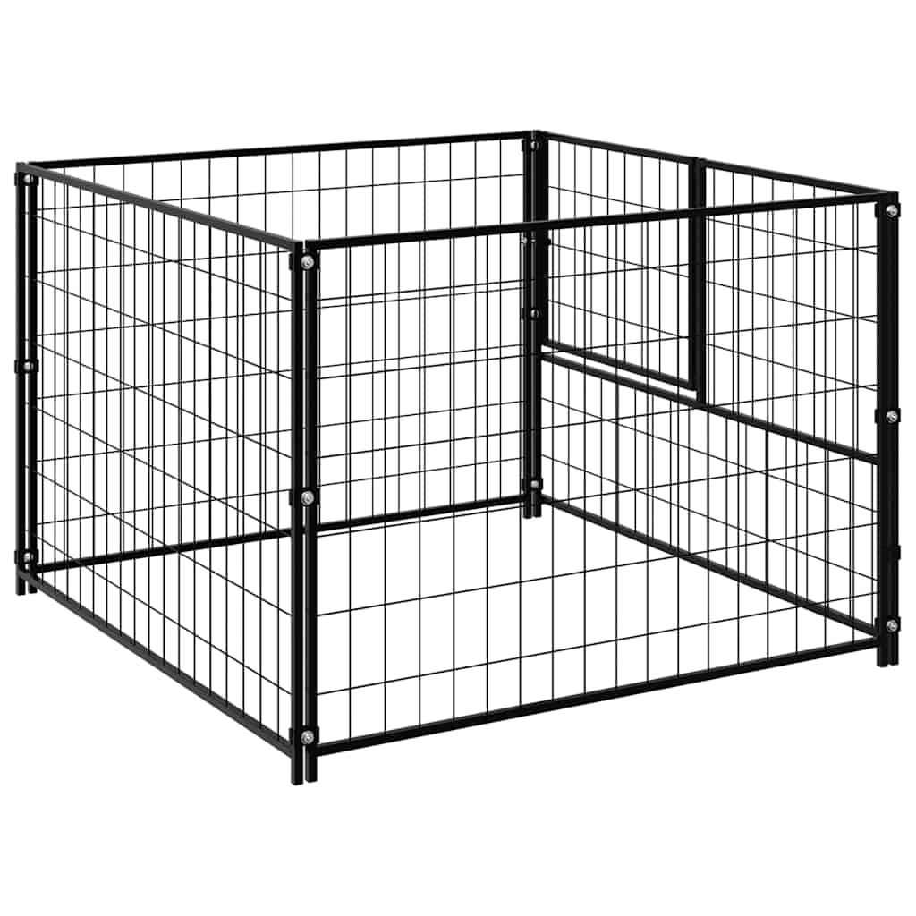 Hundezwinger Schwarz 100x100x70 cm Stahl