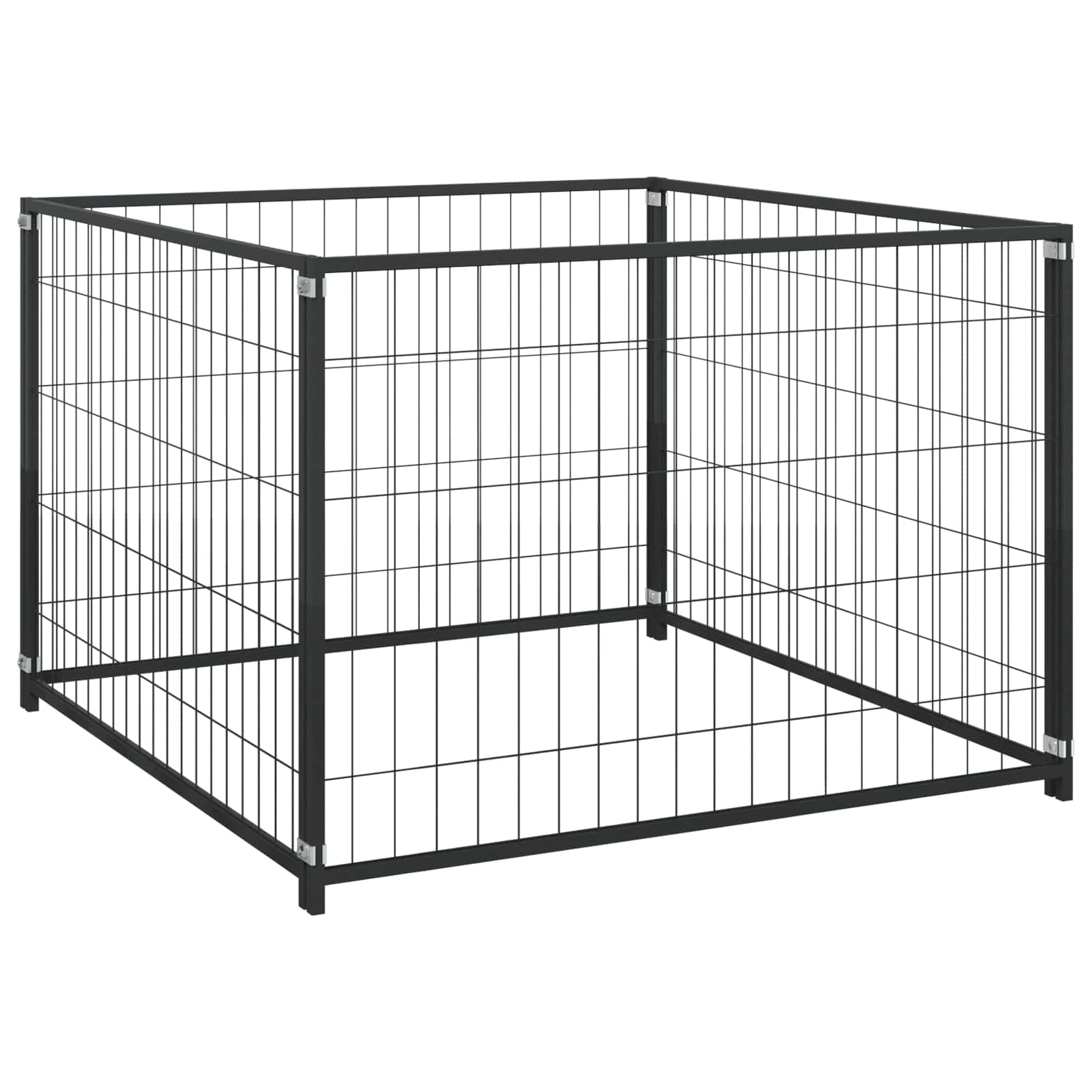 Tierkäfig ohne Tür Schwarz 300 x 100 x 70 cm Stahl