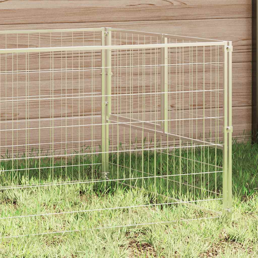 Hundezwinger Silbern 100x100x70 cm Stahl