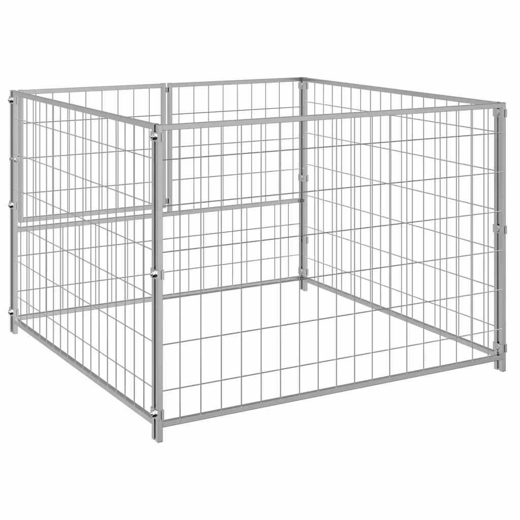 Hundezwinger Silbern 100x100x70 cm Stahl