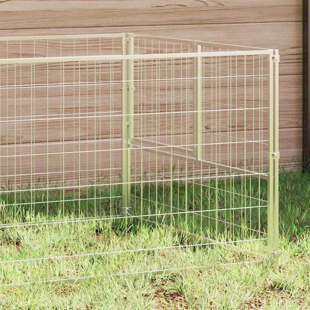Hundezwinger Silbern 200x100x70 cm Stahl