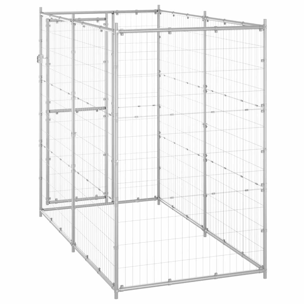 Outdoor-Hundezwinger Verzinkter Stahl 110x220x180 cm