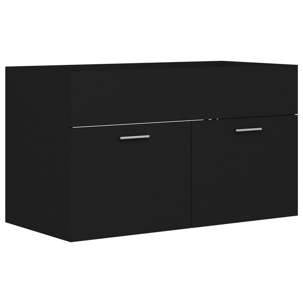 Badmöbel-Set Schwarz Holzwerkstoff