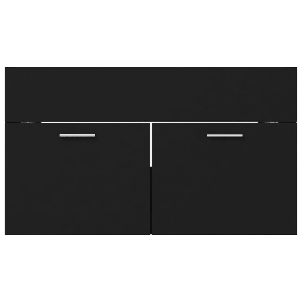 Badmöbel-Set Schwarz Holzwerkstoff