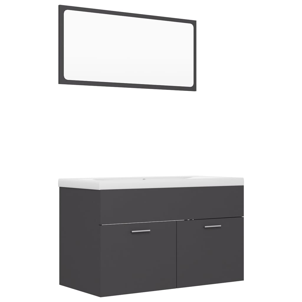 Badmöbel-Set Grau Holzwerkstoff