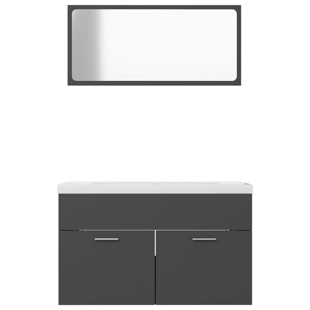 Badmöbel-Set Grau Holzwerkstoff