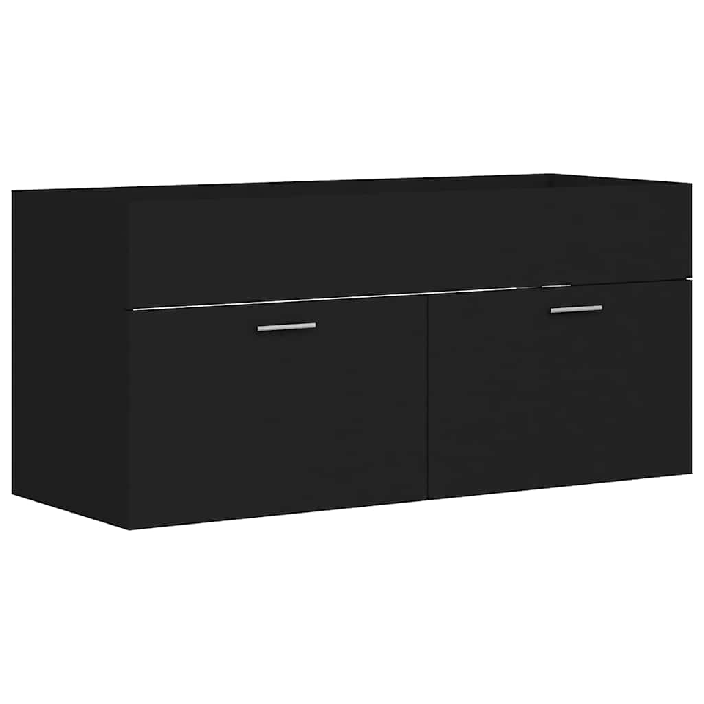 Badmöbel-Set Schwarz Holzwerkstoff