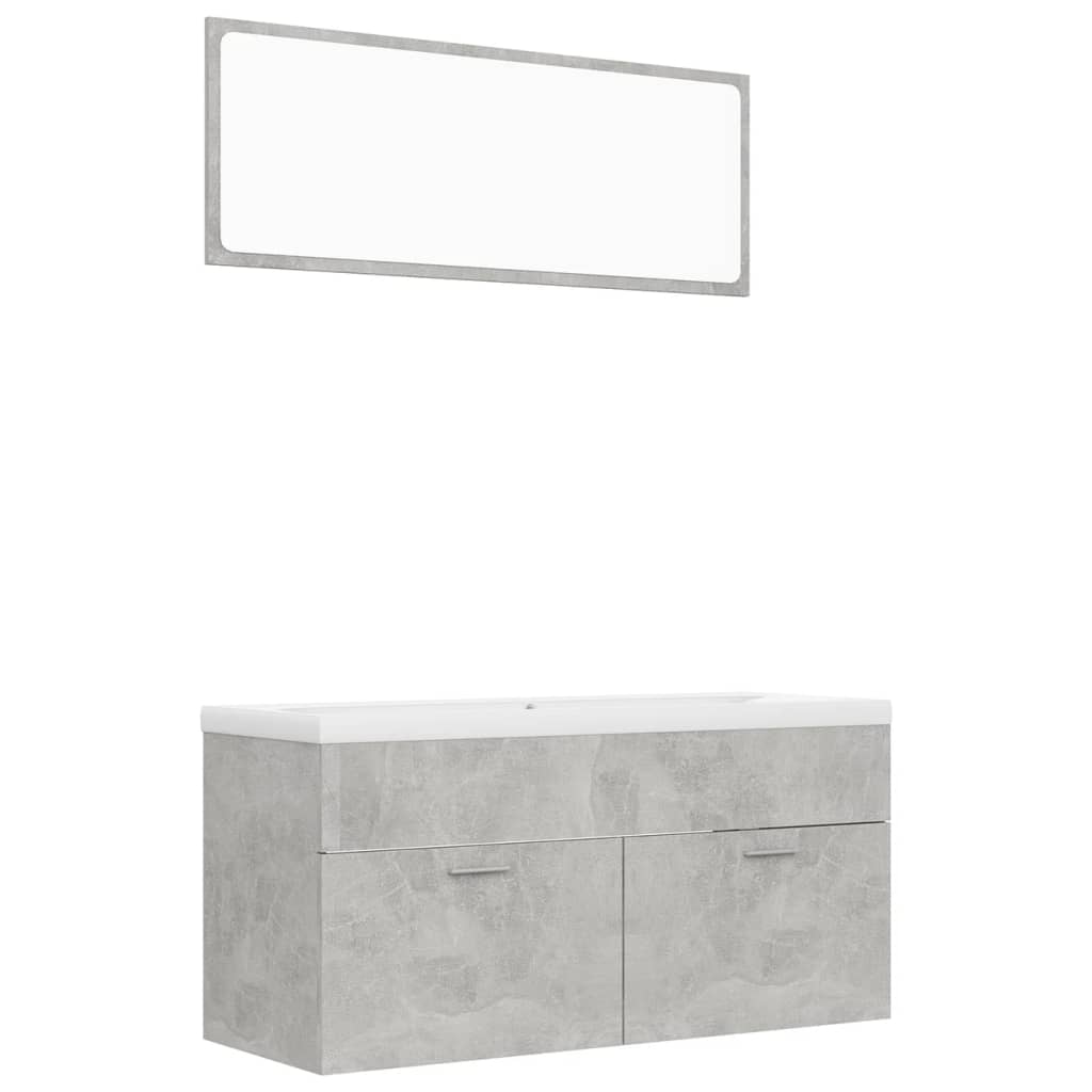 Badmöbel-Set Betongrau Holzwerkstoff