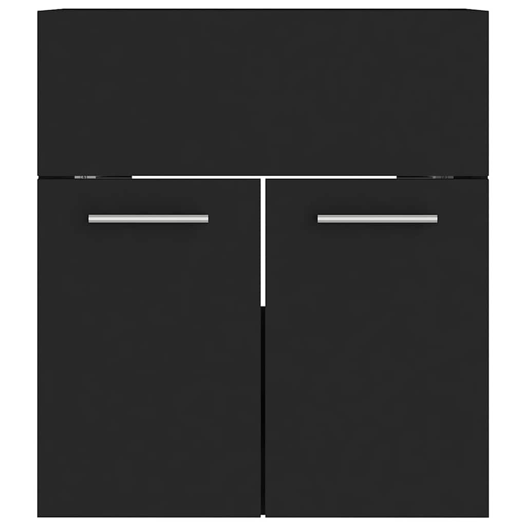 Badmöbel-Set Schwarz Holzwerkstoff