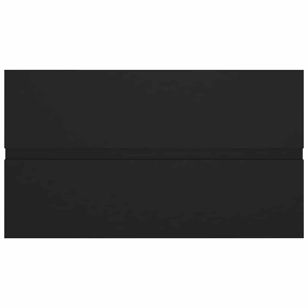 Waschbeckenunterschrank mit Einbaubecken Schwarz Holzwerkstoff