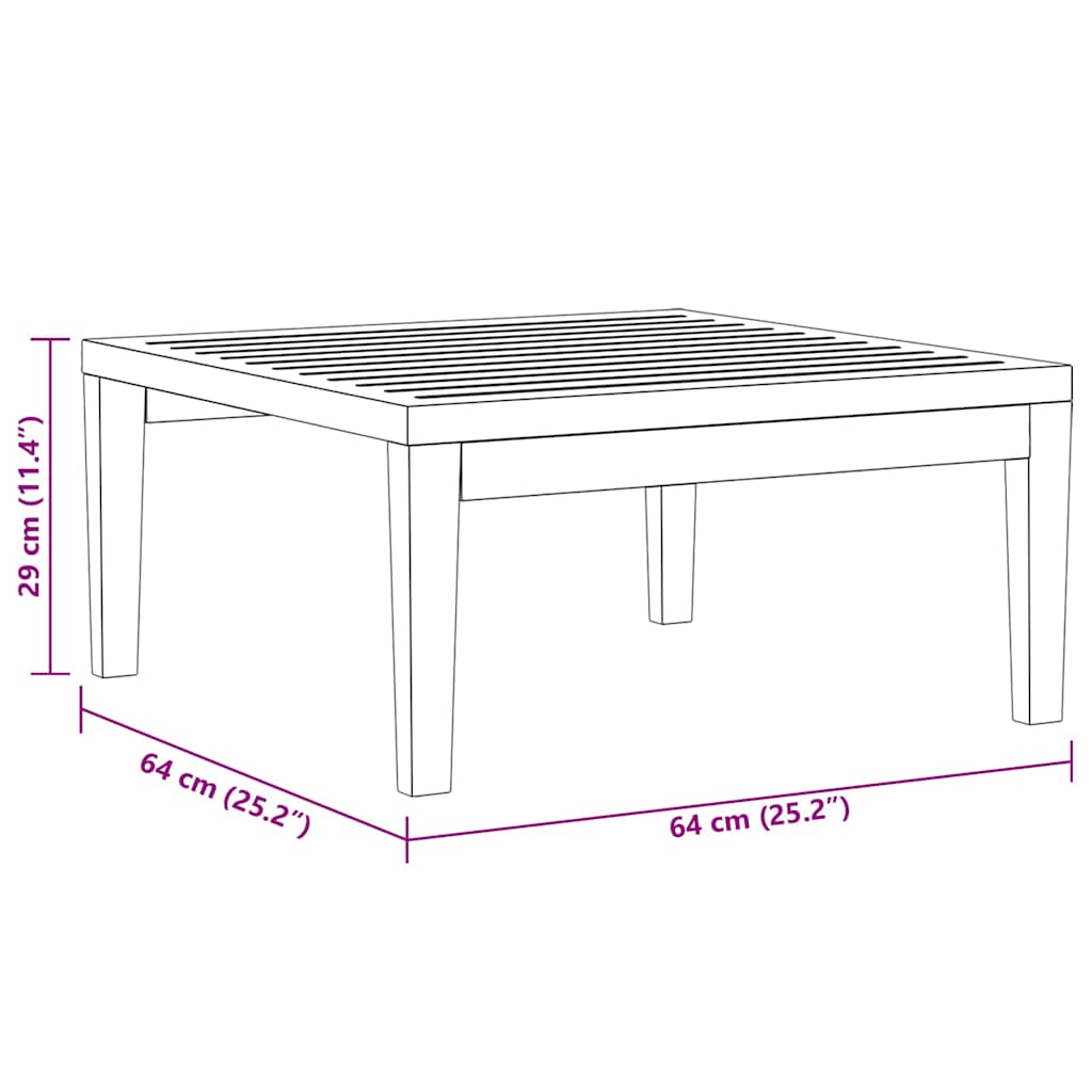 Gartentisch 64x64x29 cm Massivholz Akazie