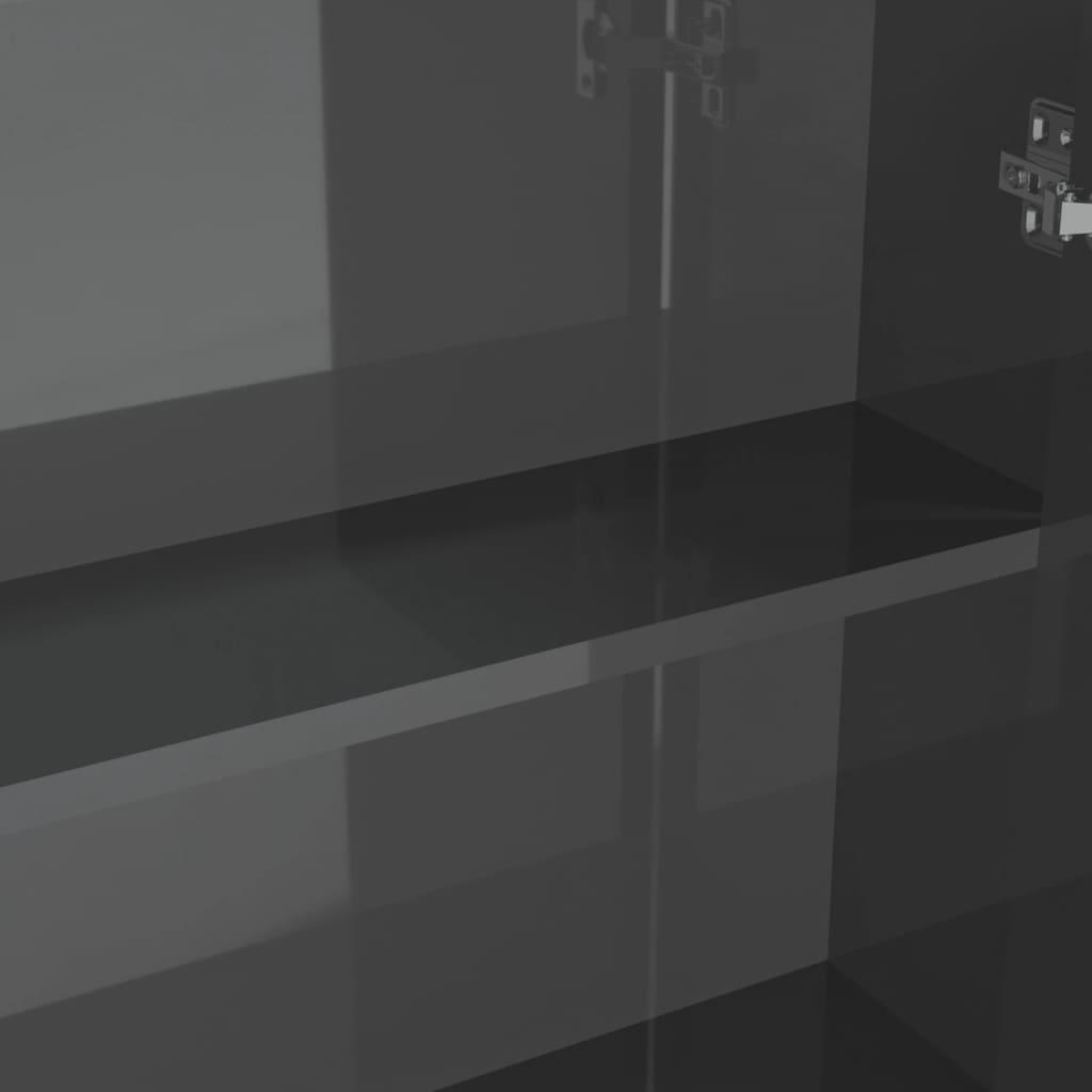 Bad-Spiegelschrank 60x15x75 cm MDF Glänzendes Grau
