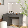 Schminktisch LED-Beleuchtung 110x55x145 cm MDF Hochglanz-Grau