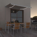 Markise Manuell Einziehbar mit LED 300x250 cm Creme