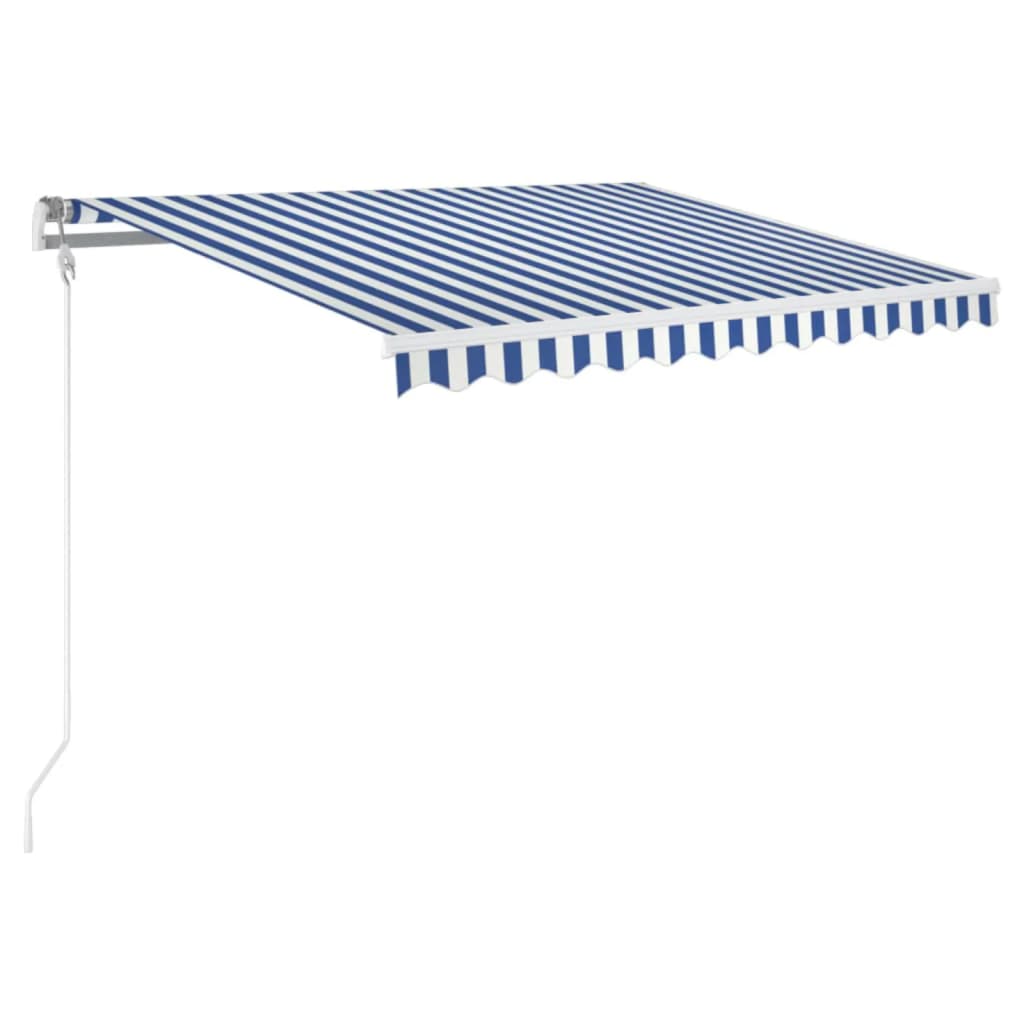 Markise Automatisch Einziehbar 350x250 cm Blau und Weiß