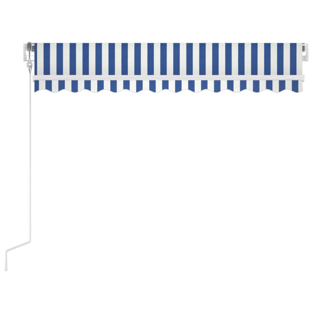 Markise Automatisch Einziehbar 350x250 cm Blau und Weiß