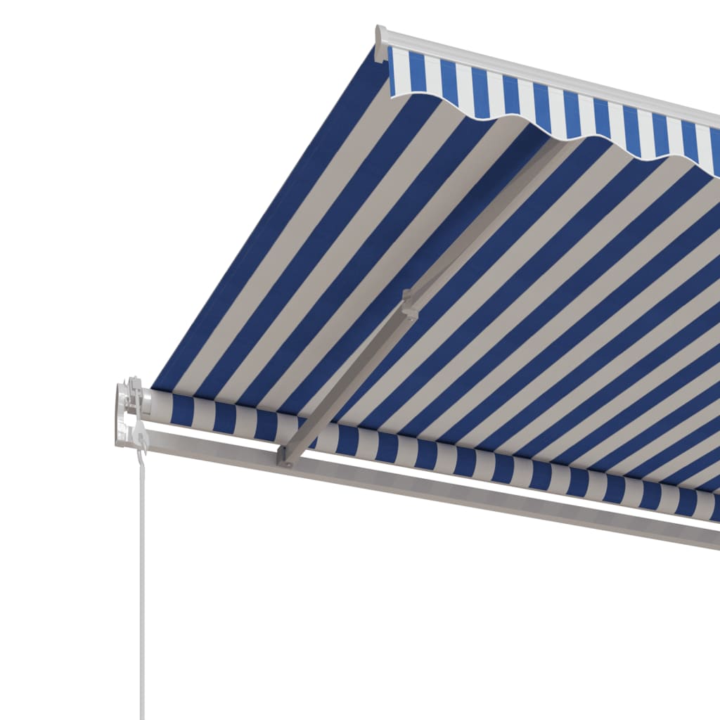 Markise Automatisch Einziehbar 350x250 cm Blau und Weiß