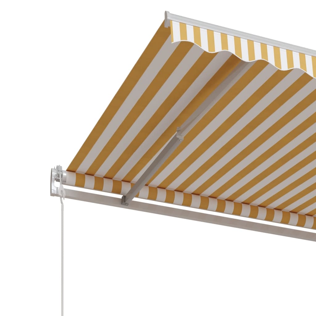 Markise Automatisch Einziehbar 350x250 cm Gelb und Weiß