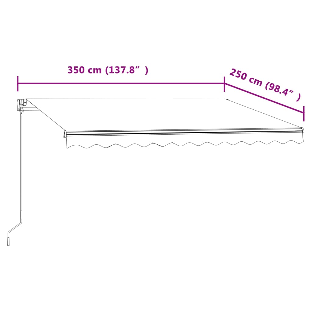 Markise Automatisch Einziehbar 350x250 cm Gelb und Weiß