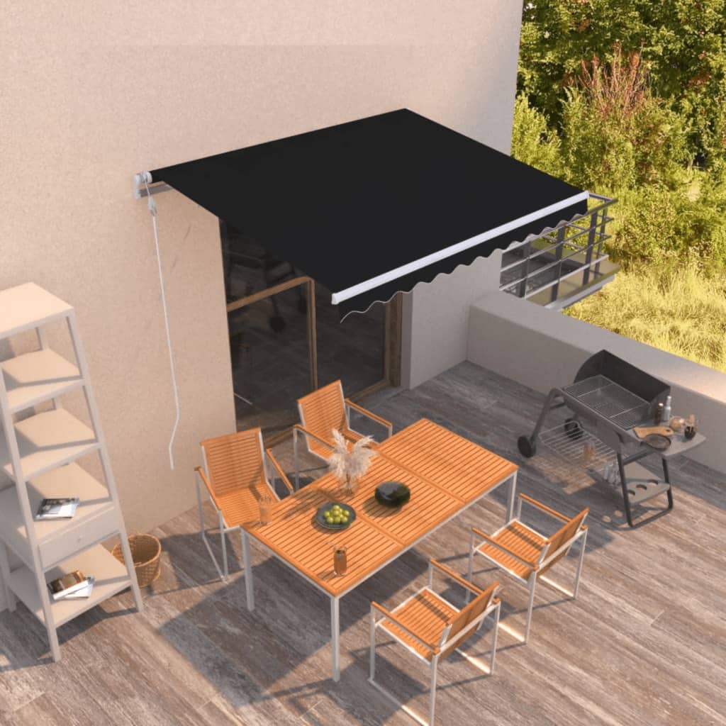 Markise Automatisch Einziehbar 350x250 cm Anthrazit