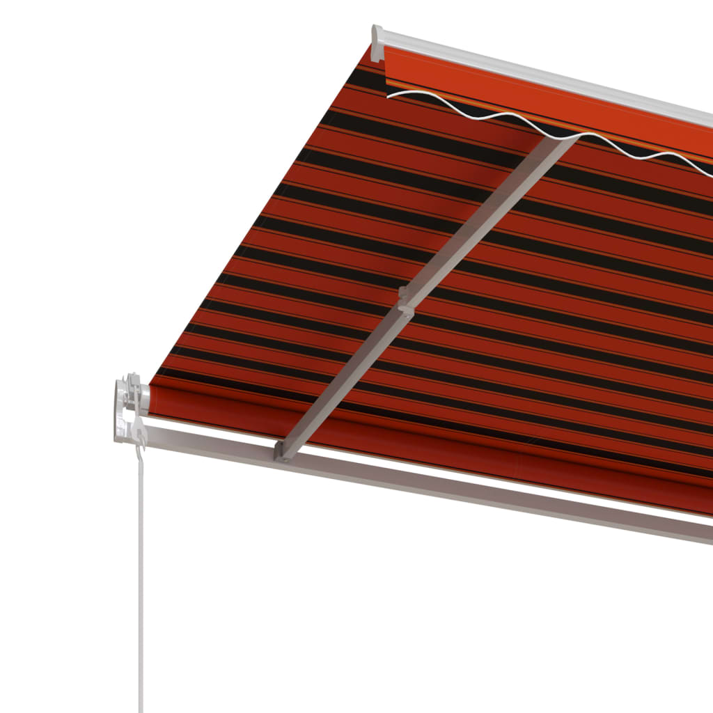 Markise Automatisch Einziehbar 350x250 cm Orange und Braun