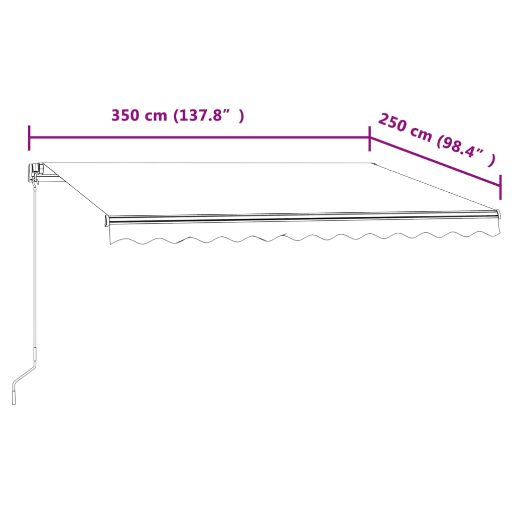 Markise Automatisch Einziehbar 350x250 cm Orange und Braun