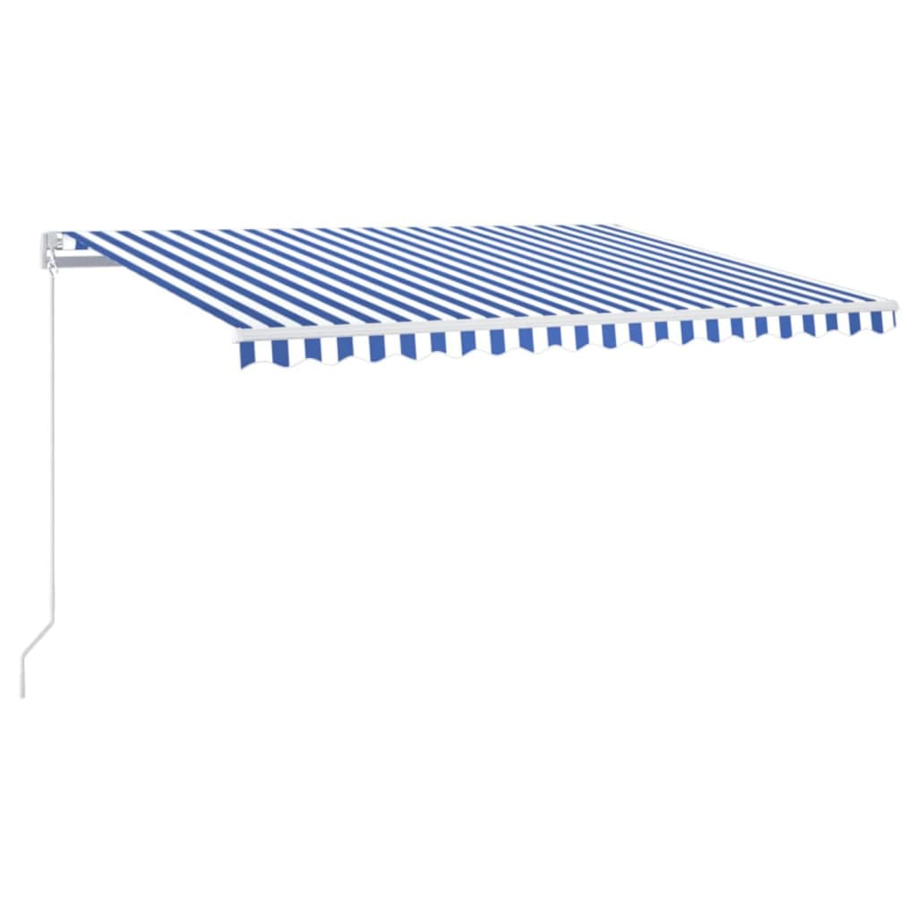 Markise Manuell Einziehbar 400x300 cm Blau und Weiß