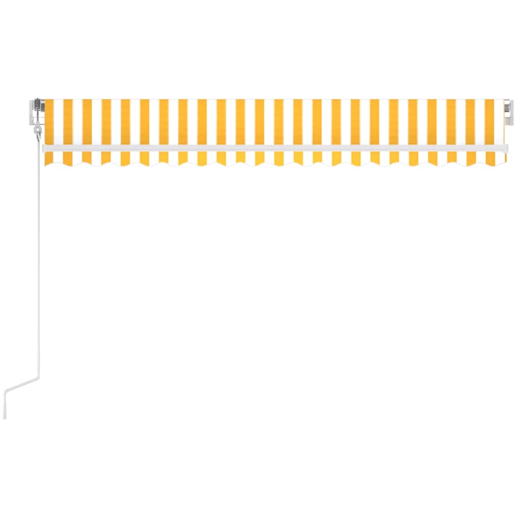 Automatische Markise mit LED Windsensor 400x300 cm Gelb/Weiß