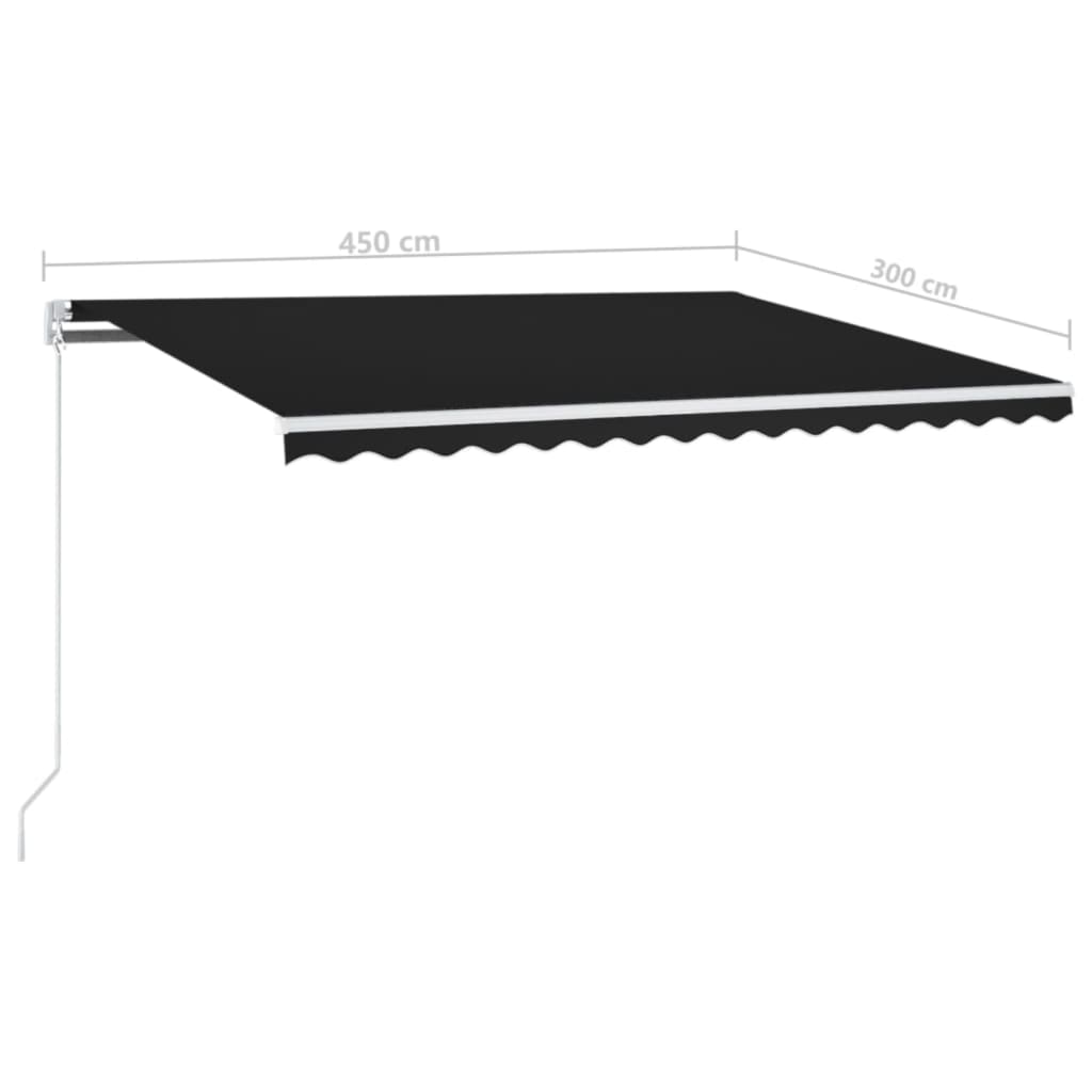 Markise Manuell Einziehbar 450x300 cm Anthrazit