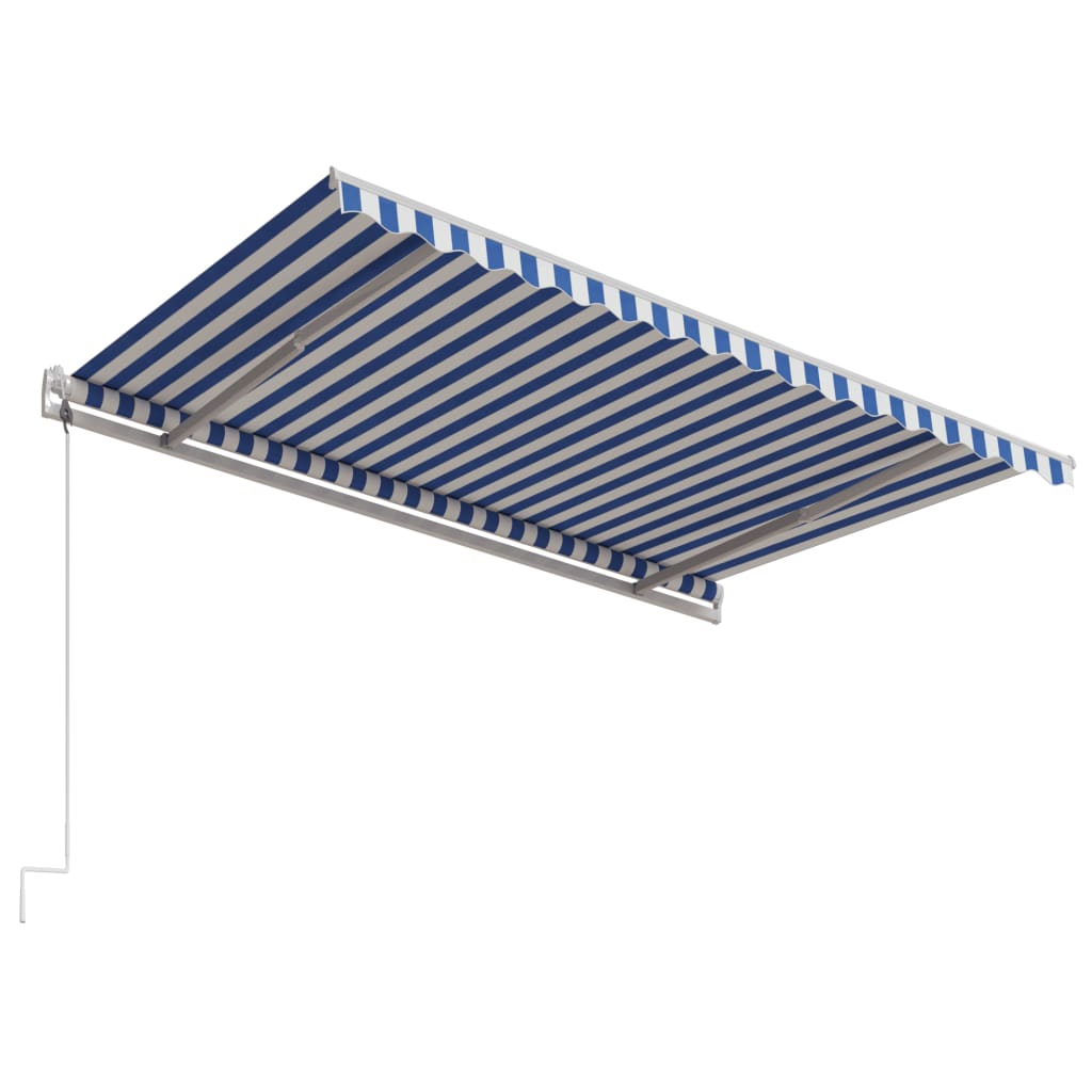 Markise Automatisch Einziehbar 450x300 cm Blau und Weiß